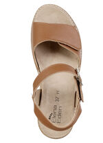 ELENA EDEN, bequeme Damen-Sandaletten, Weite H, mit herausnehmbarem Fu&szlig;bett COGNAC