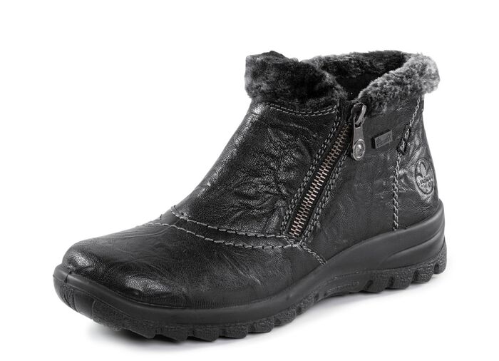 Rieker, gef&uuml;tterte Damen-Boots, Winterschuhe, mit Rei&szlig;verschluss SCHWARZ