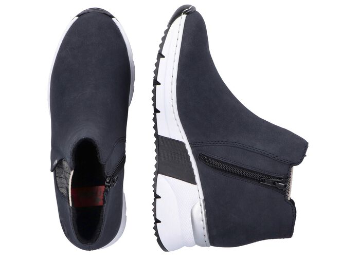 Rieker, modische Damen-Boots, Weite G, mit Rei&szlig;verschluss DUNKELBLAU