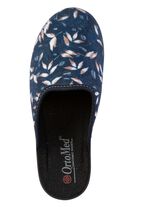 Zweierpack Pantoffeln aus samtig, weichem, bedrucktem Textilmaterial 