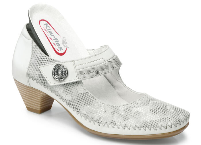 ELENA EDEN, klassische Damen-Pumps, Weite G, mit herausnehmbarem Fußbett ECRU