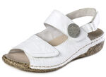 Rieker, bequeme Damen-Sandalen, Weite H, mit herausnehmbarem Fußbett WEISS