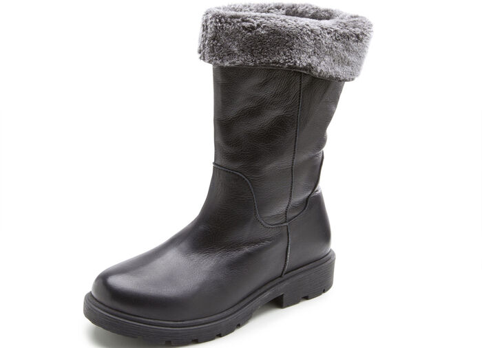 Andrea Conti Stiefel mit flauschigem, umschlagbaren Kragen SCHWARZ