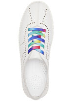 Gemini Schn&uuml;rschuh mit Schn&uuml;rsenkel in Regenbogen-Farben WEISS