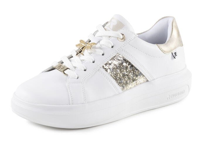 Sneaker mit Libellen-Metallschmuck WEISS-GOLD