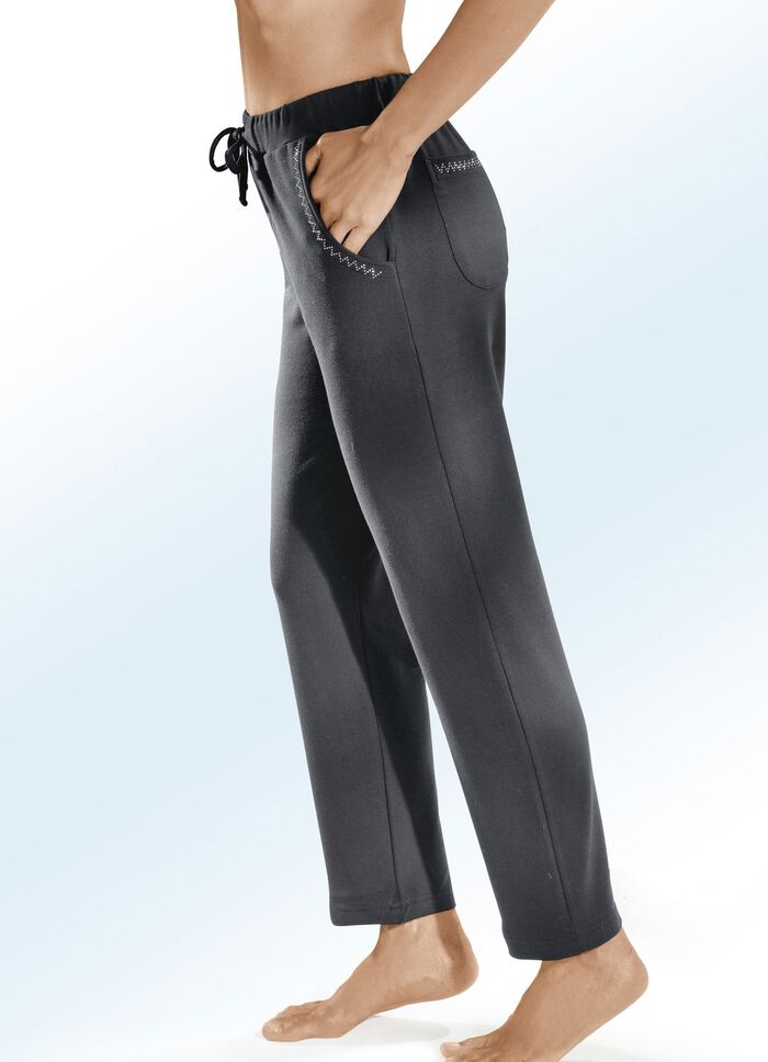 Hose mit dekorativer Nietenzier in 5 Farben ANTHRAZIT