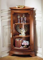 Eckvitrine klein, 1-t&uuml;rig NUSSBAUM