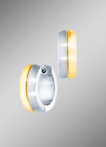 Tolle Klappcreolen in Bicolor, Hochglanz/satiniert 