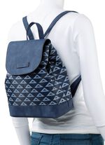 Rucksack mit effektvoll dessiniertem Textil DUNKELBLAU