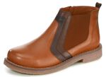 Gemini Stiefelette mit dekorativem Einsatz COGNAC-BRAUN