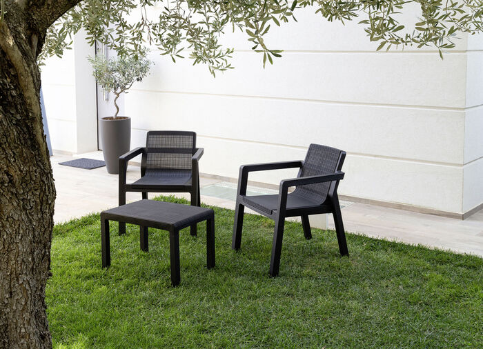 3-teiliges Balkon-Set  ANTHRAZIT
