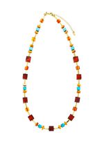 Halskette mit Bernstein und T&uuml;rkis 