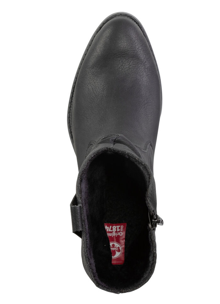 Rieker Western-Stiefelette aus weichem Synthetikmaterial mit Raffung SCHWARZ