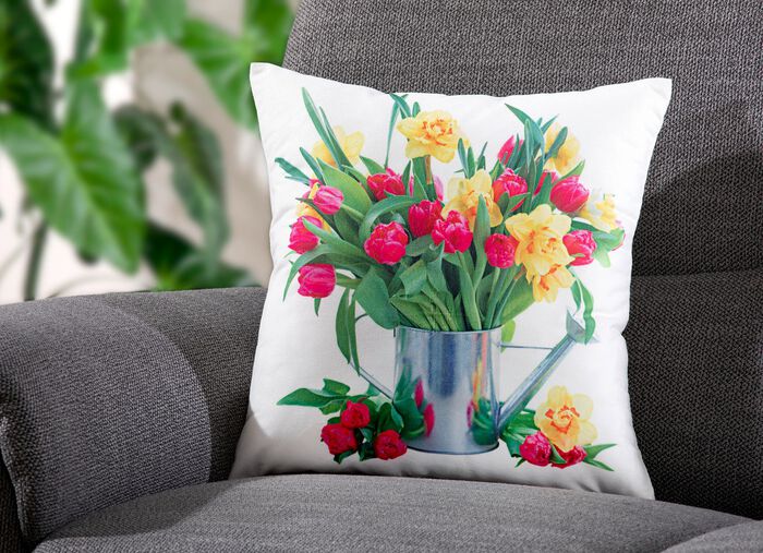 Kissenbezug "Tulpen" mit Rei&szlig;verschluss 