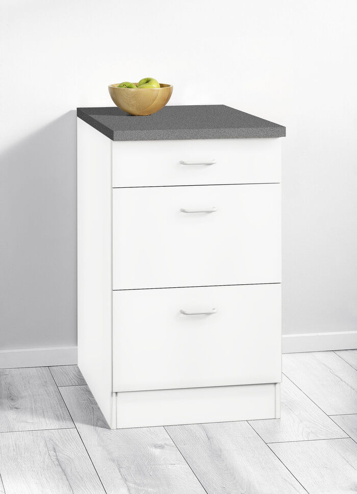 Unterschrank mit 1 Schublade und 2 Auszügen WEISS