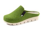Laurina, trendige Damen-Hausschuhe, Weite G, mit anatomisch geformtem Fu&szlig;bett APFELGR&Uuml;N
