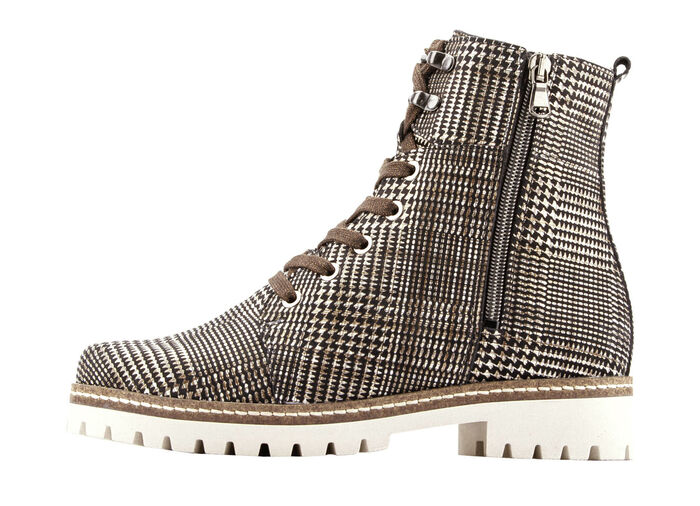 Waldläufer Schnür-Stiefelette mit zartem Metallic-Schimmer BRAUN