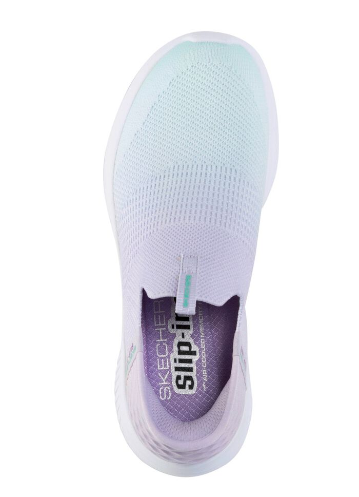 SKECHERS Slipper mit geformter Slip-Ins Fersenplatte FLIEDER-T&Uuml;RKIS