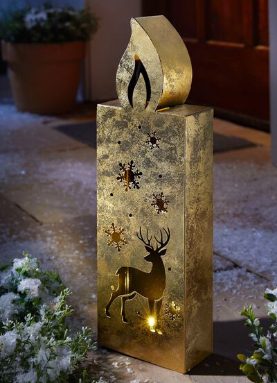 LED-Kerze aus Metall 