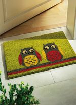 Fu&szlig;matte Eulen mit rutschhemmend beschichteter Vinyl-R&uuml;ckseite 