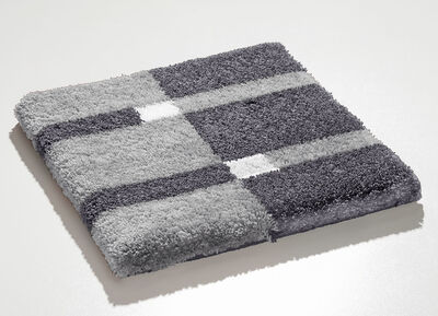 Badgarnitur mit rutschhemmender Rückseite SILBER-GRAU