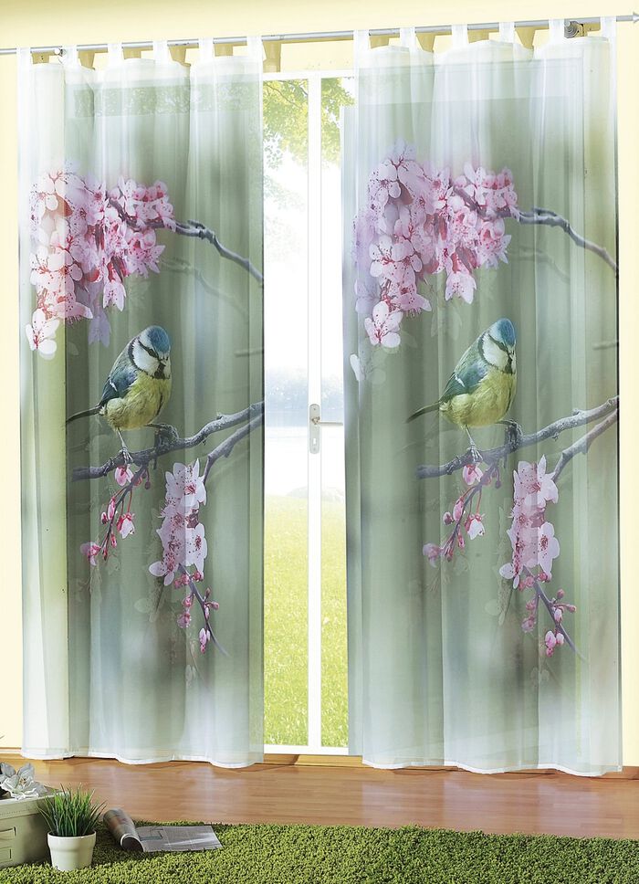 Fensterdekoration mit Blaumeisen-Motiv 