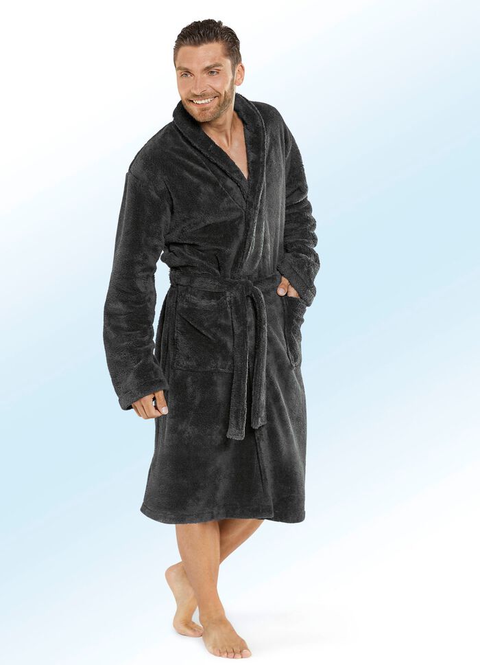 Bademantel für Damen und Herren SCHWARZ