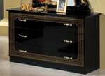 Kommode mit Hochglanz-Oberfl&auml;che SCHWARZ-GOLD