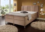 Boxspringbett mit Bettkasten und Topper BEIGE