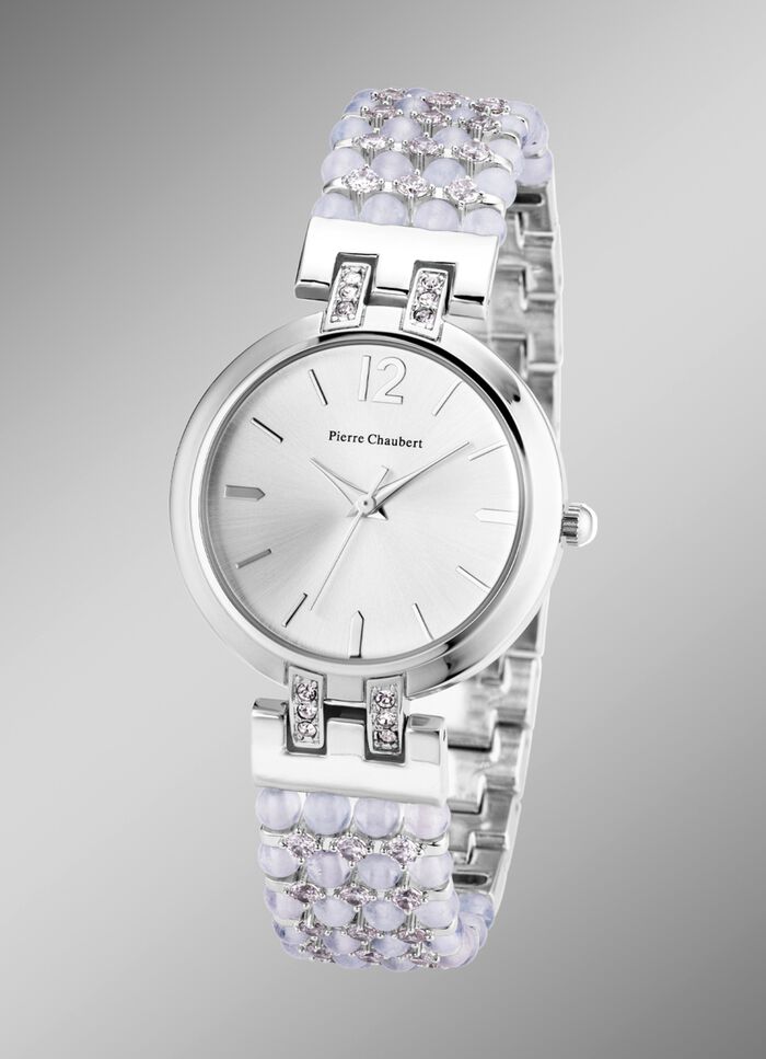 Pierre Chaubert-Quartz-Damenuhr mit Metallgeh&auml;use und Metallband 