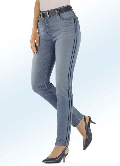 Jeans mit angesagtem Galonstreifen 