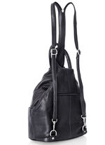 Laurina, Rucksack, Damen, mit zwei durch Rei&szlig;verschluss teilbare Umh&auml;ngeriemen SCHWARZ