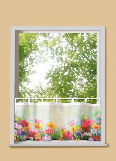 Kurzstore Blumenwiese aus digitalbedrucktem Voile 