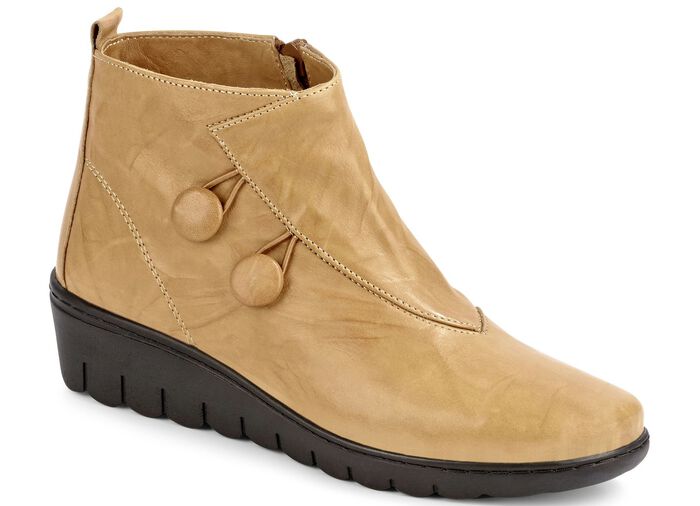 Gemini Stiefelette mit Knitterstruktur SENFGELB