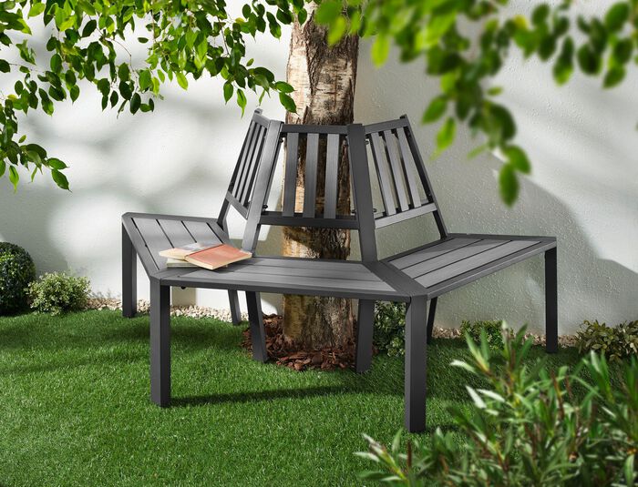 Halbrund-Bank ANTHRAZIT-GRAU