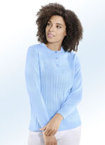 Pullover mit floraler Struktur HELLBLAU