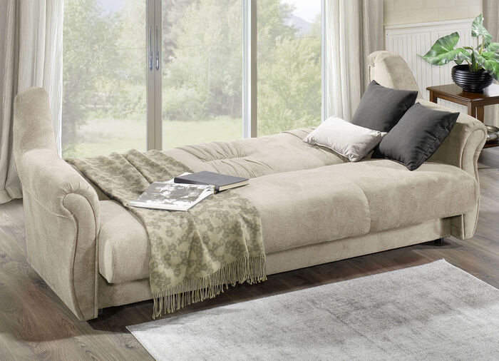 Frei im Raum aufstellbare Polstermöbel mit Federkern BEIGE