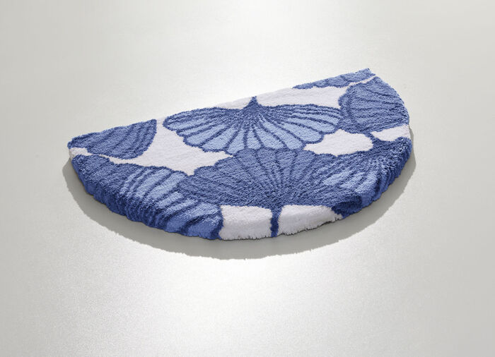 Badgarnitur mit Ginkgoblätter-Motiv BLAU