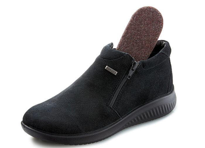 Atmungsaktive Damen-Boots, Winterschuhe, Weite K, mit Rei&szlig;verschluss SCHWARZ