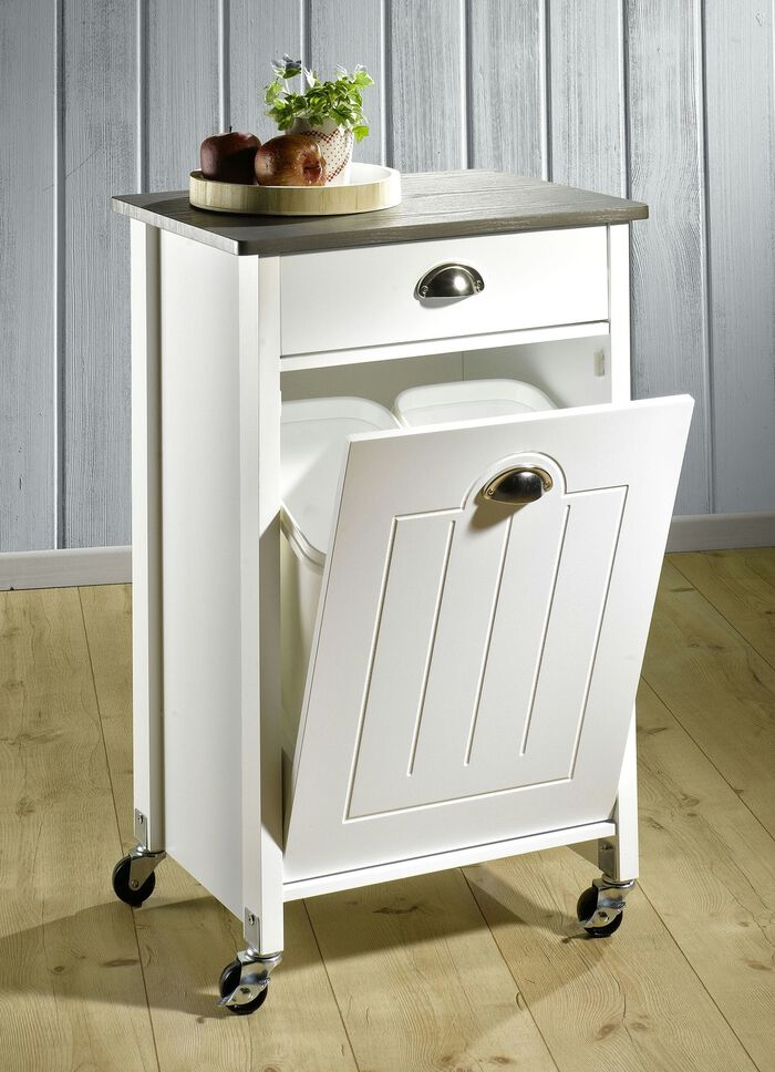 Küchenwagen mit Mülltrennsystem WEISS-GRAU