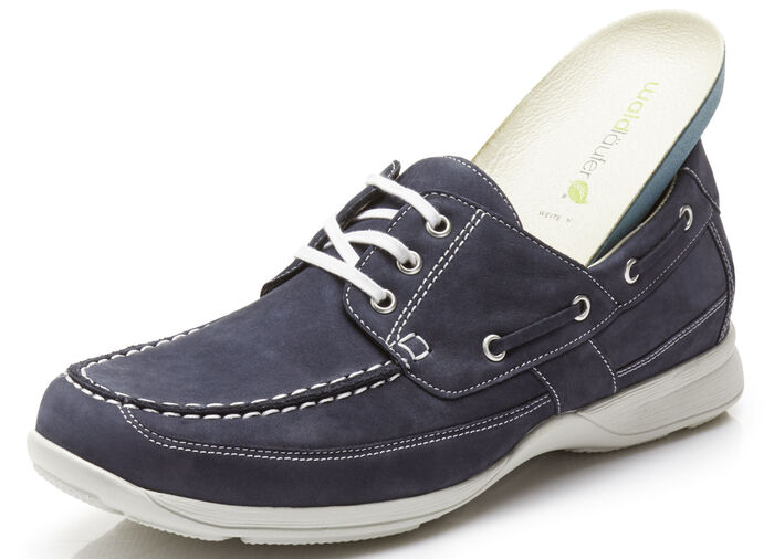 Waldläufer Schnürschuh mit Kontrast-Besätzen BLAU