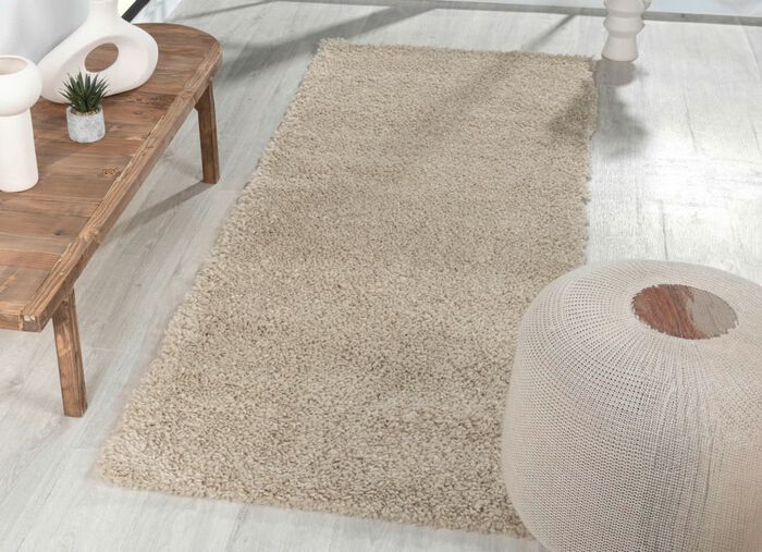Traumhaft flauschige Br&uuml;cken und Teppiche in Shaggy-Qualit&auml;t BEIGE
