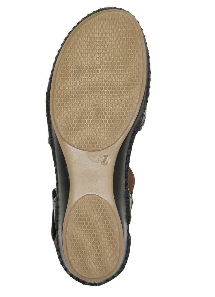 ELENA EDEN, sommerliche Damen-Sandalen, Weite G, aus Leder SCHWARZ