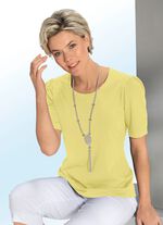 Shirt mit dezenter Kr&auml;uselung in 4 Farben GELB