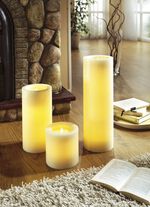 XXL LED-Echtwachskerzen mit Timer und Flackereffekt 