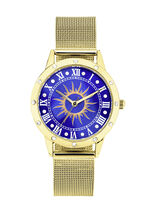 Quartz-Damenuhr Sonne mit weißen Kristallakzenten  