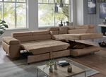 Polsterecke mit Bettfunktion und Bettkasten BRAUN