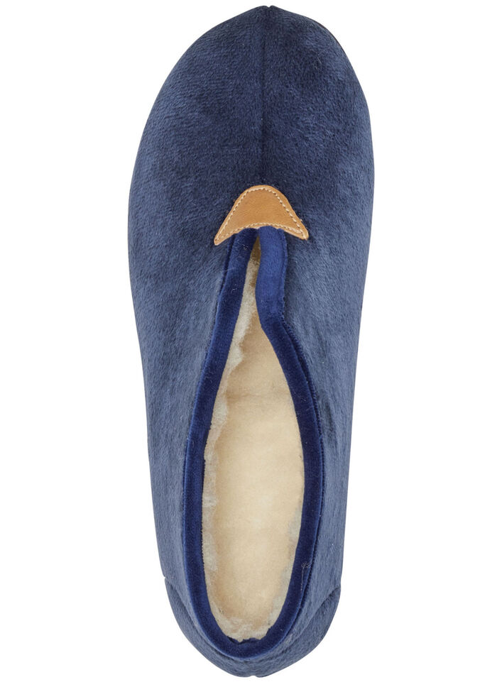 Laurina Hausschuh aus samtigen Textilmaterial BLAU