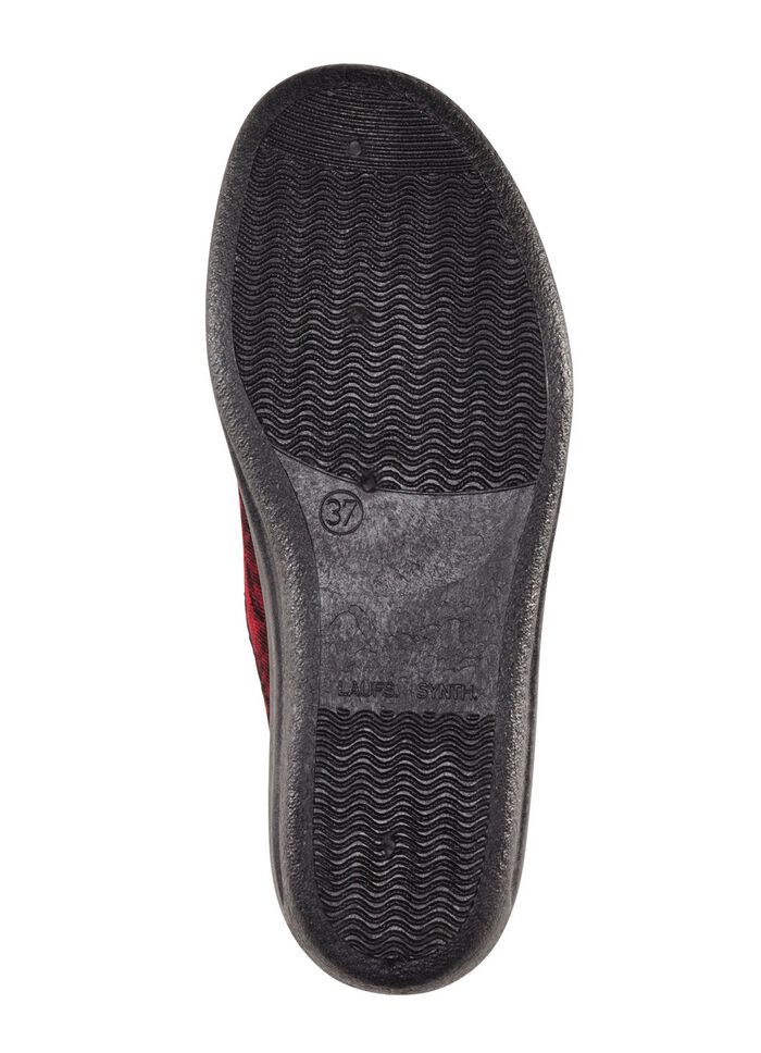 Klassische Damen-Hausschuhe, Weite H, mit anatomisch geformtem Fu&szlig;bett GRANATROT