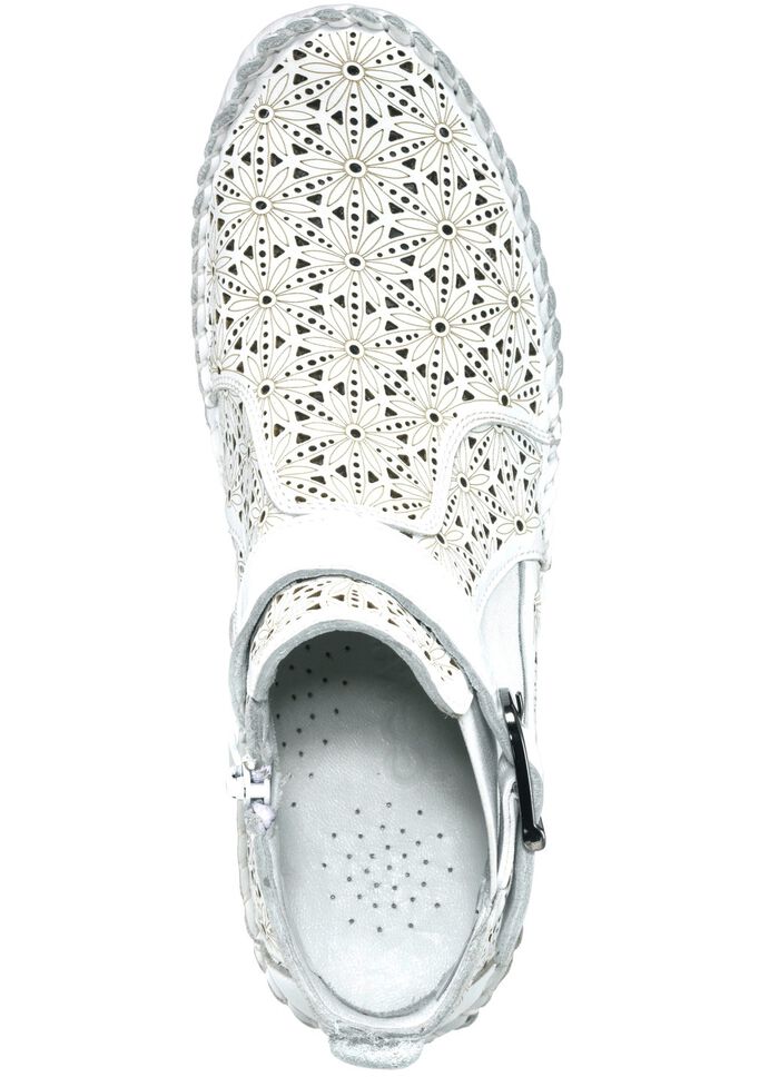 Gemini, sommerliche Damen-Stiefeletten, Weite G, mit herausnehmbarem Fußbett WEISS